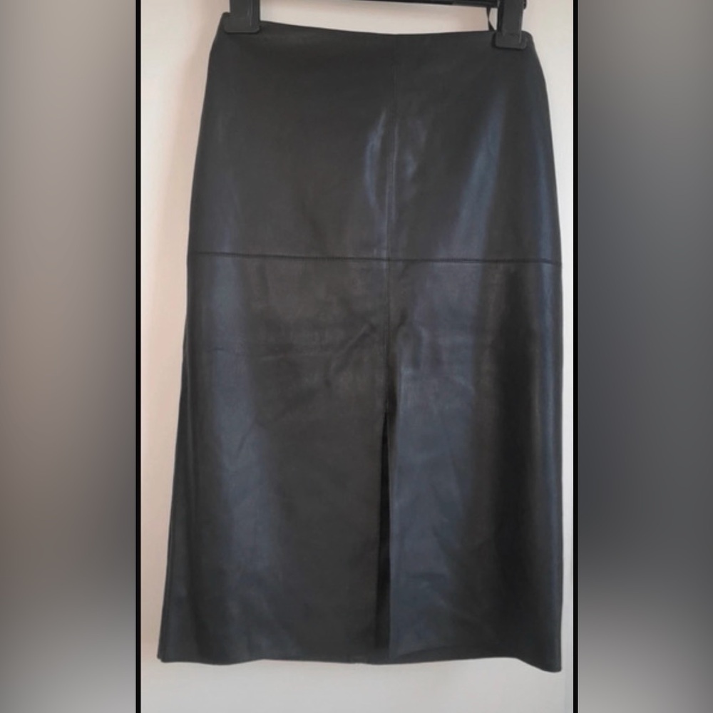 Dorothy Perkins faux leather front slit skirt
